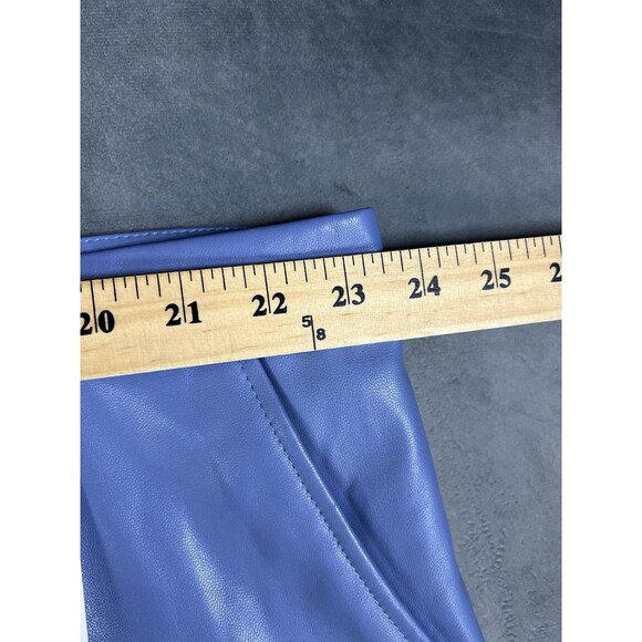 ASOS Design Curve Faux Leather Cropped Capri Pants Blue Women Plus Size 22 - Picture 4 of 10